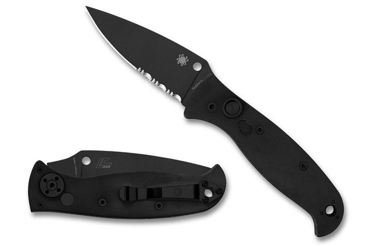 Spyderco Autonomy 2 Auto Folding Knife 3.5" LC200N Black DLC Combo Blade, Black G10 Handles C165GPSBBK2 - NORTH RIVER OUTDOORS
