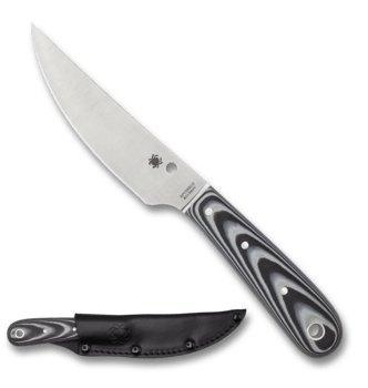 Spyderco Bow River Fixed Blade Knife 4.40" 8Cr13MoV - Leather Sheath - PlainEdge (FB46GP) - NORTH RIVER OUTDOORS