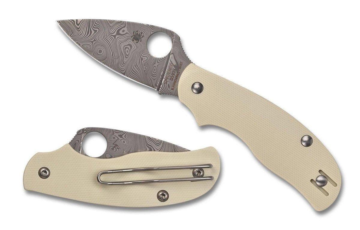Spyderco C127GPIVD Urban Sprint Run Slipjoint Folding Knife 2.44" Damascus (Italy) - NORTH RIVER OUTDOORS