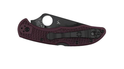 Spyderco Delica 4 Burgundy Lightweight Sprint Run CTS-PD#1 Black Plain Edge C11BGBKP - NORTH RIVER OUTDOORS