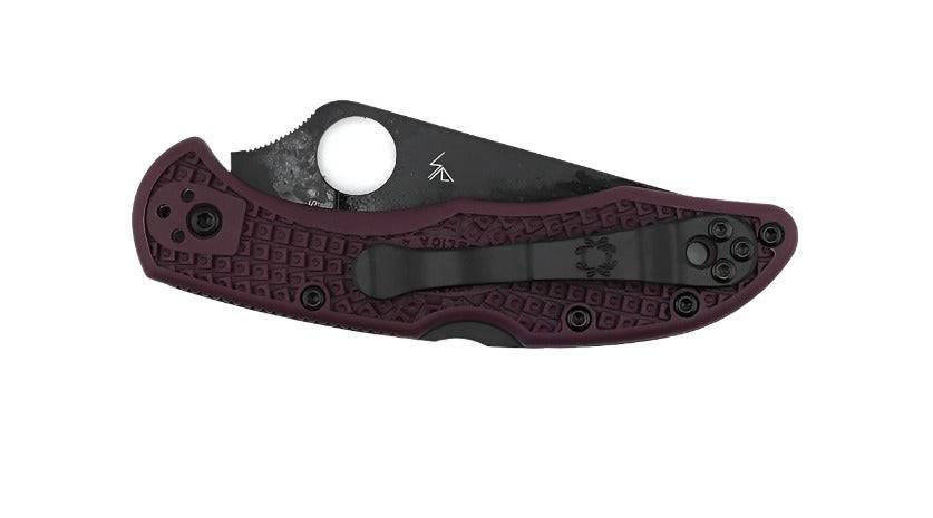 Spyderco Delica 4 Burgundy Lightweight Sprint Run CTS-PD#1 Black Plain Edge C11BGBKP - NORTH RIVER OUTDOORS
