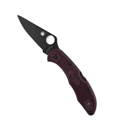Spyderco Delica 4 Burgundy Lightweight Sprint Run CTS-PD#1 Black Plain Edge C11BGBKP - NORTH RIVER OUTDOORS