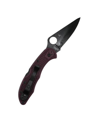 Spyderco Delica 4 Burgundy Lightweight Sprint Run CTS-PD#1 Black Plain Edge C11BGBKP - NORTH RIVER OUTDOORS