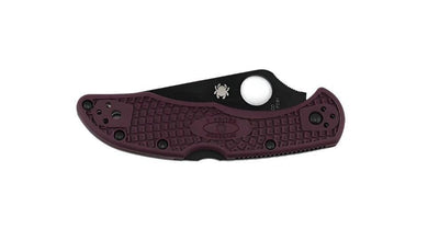 Spyderco Delica 4 Burgundy Lightweight Sprint Run CTS-PD#1 Black Plain Edge C11BGBKP - NORTH RIVER OUTDOORS