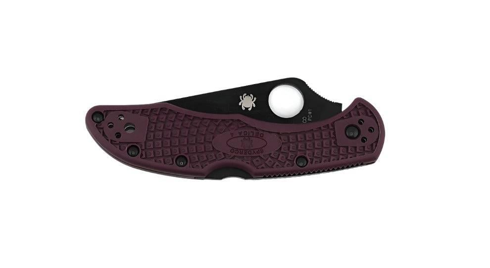 Spyderco Delica 4 Burgundy Lightweight Sprint Run CTS-PD#1 Black Plain Edge C11BGBKP - NORTH RIVER OUTDOORS