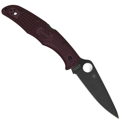 Spyderco Endura 4 Lightweight Sprint Run C10BGBKP Folding Knife 3.8" CTS-PD#1 Black Plain Blade Burgundy FRN Handles Lockback - NORTH RIVER OUTDOORS