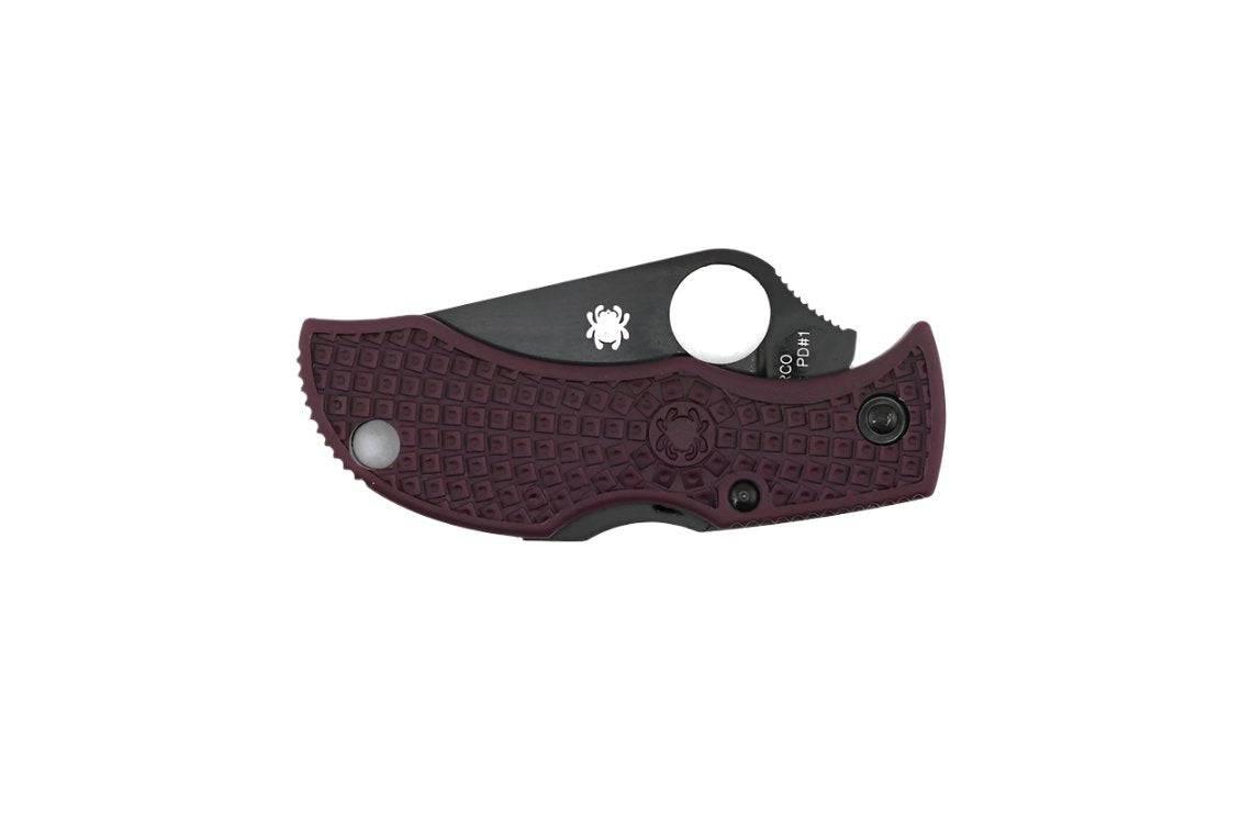 Spyderco Manbug Lightweight Pocket Knife 1.9" Burgundy FRN Sprint Run - NORTH RIVER OUTDOORS