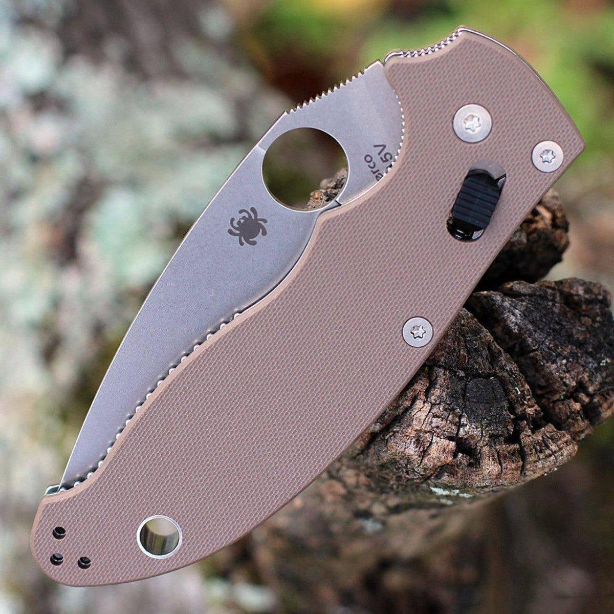 Spyderco Manix 2 Brown G-10 - CPM 15V - Sprint Run (USA) - NORTH 