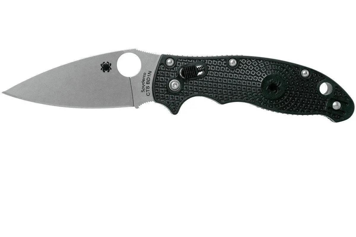 Spyderco Manix 2 Knife Plain Blade Black Handles - NORTH RIVER OUTDOORS
