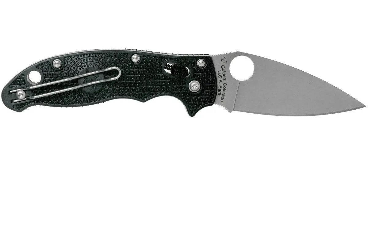 Spyderco Manix 2 Knife Plain Blade Black Handles - NORTH RIVER OUTDOORS