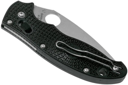Spyderco Manix 2 Knife Plain Blade Black Handles - NORTH RIVER OUTDOORS