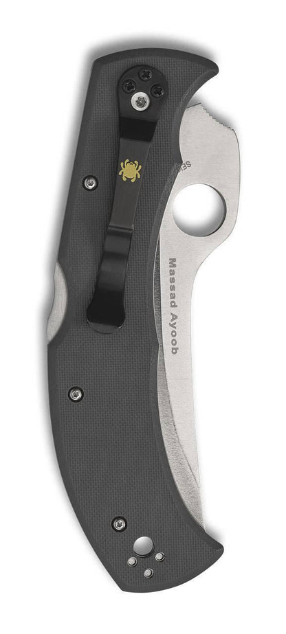 Spyderco Massad Ayoob C60GSGY Limited Edition Folding Knife 3.69" CruWear Satin Serrated Gray G10 - NORTH RIVER OUTDOORS