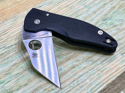 Spyderco MicroJimbo Folding Knife 2.45" S30V Satin Plain Blade Black G10 Handles - NORTH RIVER OUTDOORS