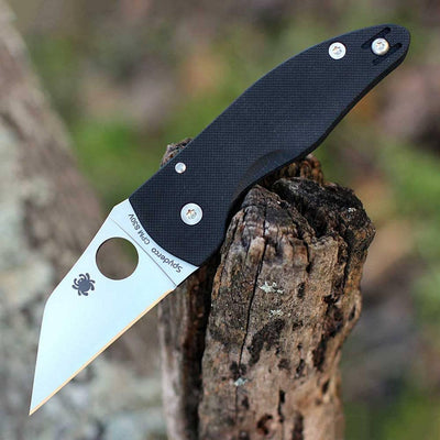 Spyderco MicroJimbo Folding Knife 2.45" S30V Satin Plain Blade Black G10 Handles - NORTH RIVER OUTDOORS