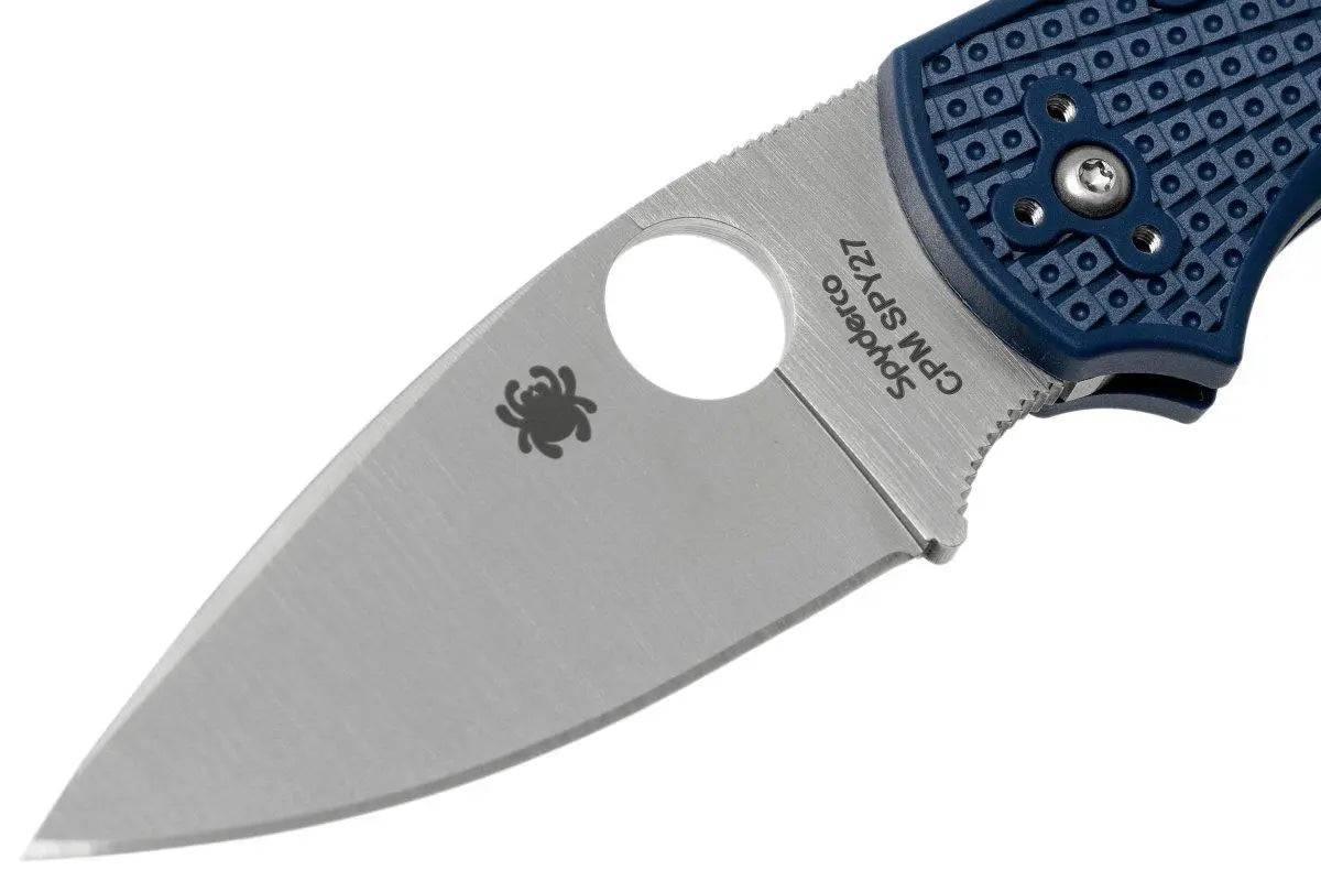 Spyderco Native 5 Lightweight Knife 2.95" CPM-SPY27 Satin Plain Blade, Cobalt Blue Handles - NORTH RIVER OUTDOORS
