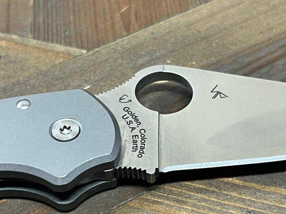 Spyderco Para 3 C223GP Custom Titanium Handles Knife 3" S110V Satin (USA) - NORTH RIVER OUTDOORS