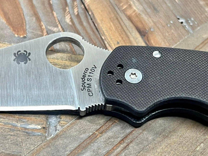 Spyderco Para 3 C223GPDBCK Knife 3" S110V Satin Blade Black Handles G10 (USA) - NORTH RIVER OUTDOORS