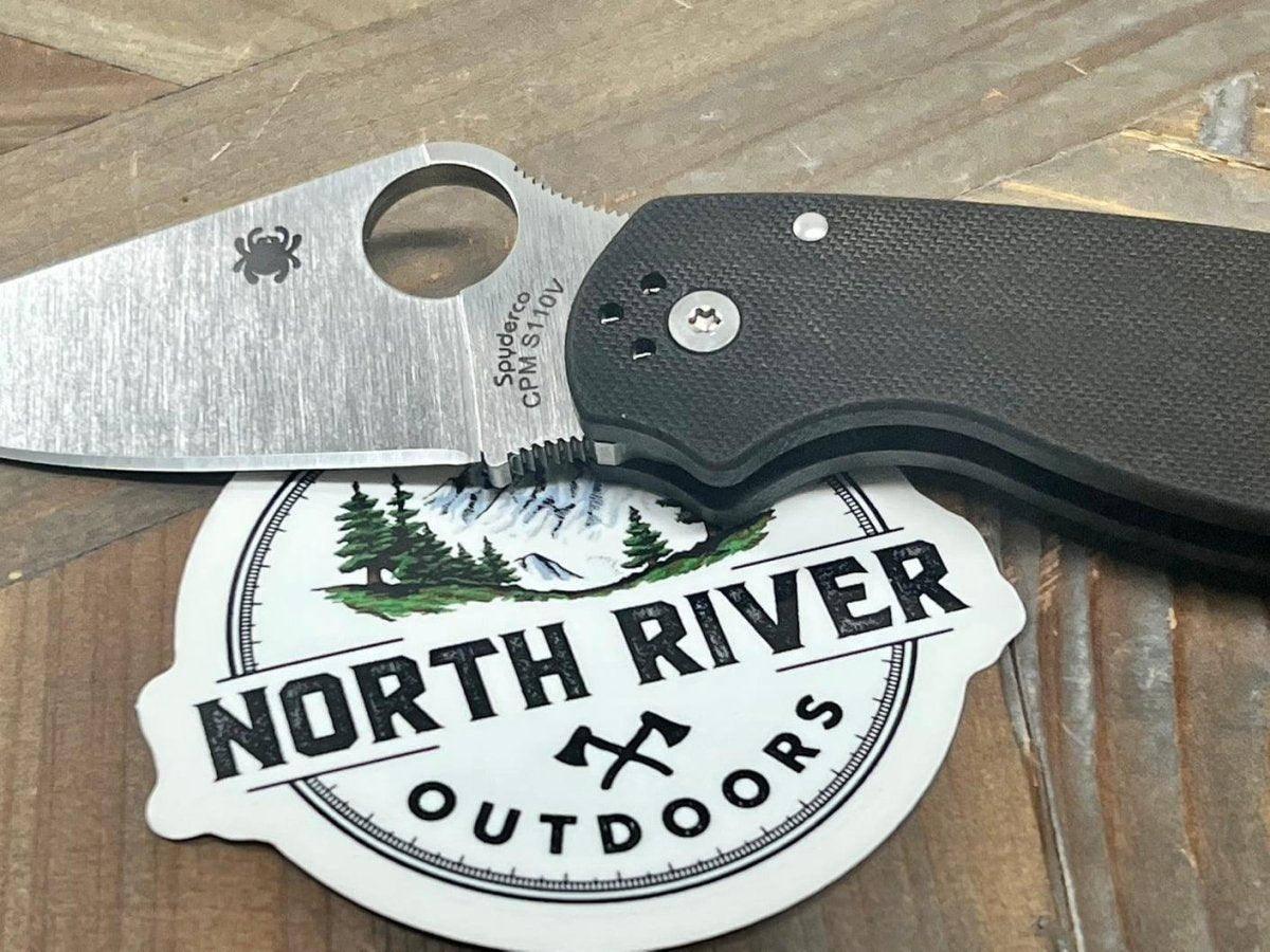 Spyderco Para 3 C223GPDBL Knife 3" S110V Satin Black G10 (USA) - NORTH RIVER OUTDOORS