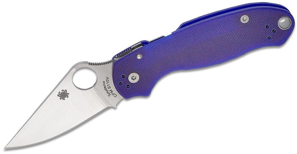 Spyderco Para 3 C223GPDBL Knife 3" S110V Satin Dark Blue G10 (USA) - NORTH RIVER OUTDOORS