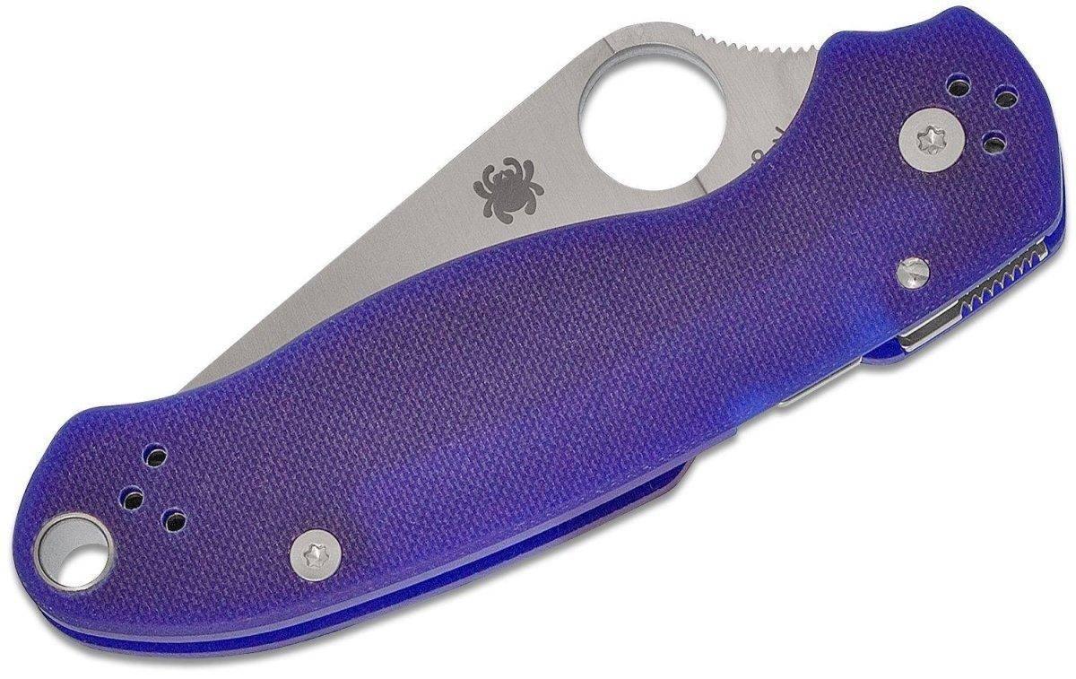 Spyderco Para 3 C223GPDBL Knife 3" S110V Satin Dark Blue G10 (USA) - NORTH RIVER OUTDOORS