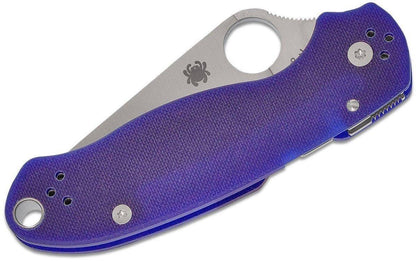 Spyderco Para 3 C223GPDBL Knife 3" S110V Satin Dark Blue G10 (USA) - NORTH RIVER OUTDOORS