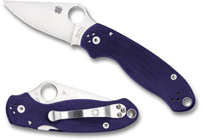 Spyderco Para 3 C223GPDBL Knife 3" S110V Satin Dark Blue G10 (USA) - NORTH RIVER OUTDOORS