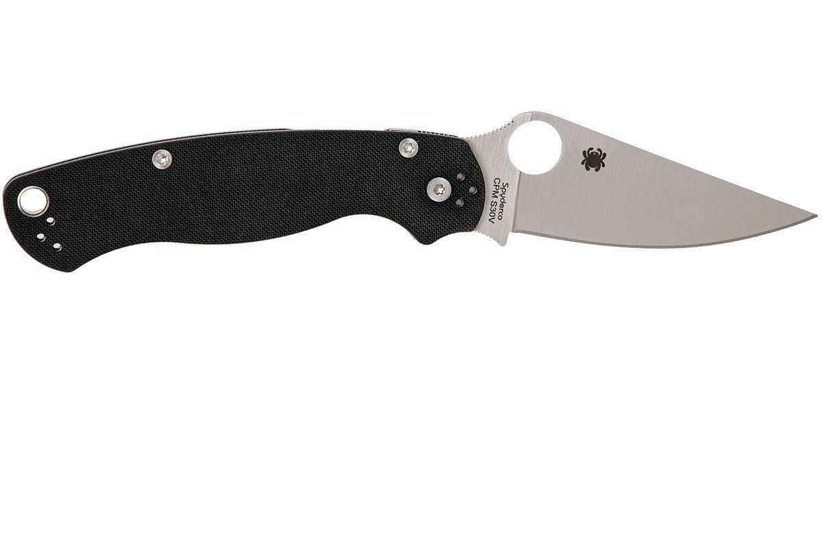 Spyderco Paramilitary 2 Left Handed Knife 3.42" CPM-S45VN Satin Black G10 Handles - NORTH RIVER OUTDOORS
