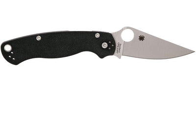 Spyderco Paramilitary 2 Left Handed Knife 3.42" CPM-S45VN Satin Black G10 Handles - NORTH RIVER OUTDOORS