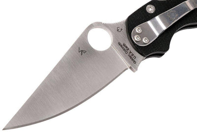 Spyderco Paramilitary 2 Left Handed Knife 3.42" CPM-S45VN Satin Black G10 Handles - NORTH RIVER OUTDOORS