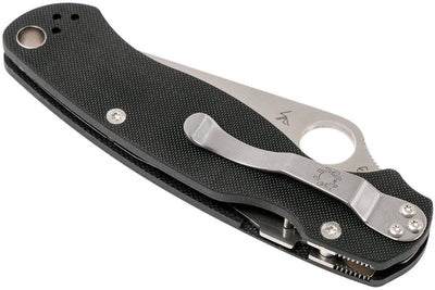 Spyderco Paramilitary 2 Left Handed Knife 3.42" CPM-S45VN Satin Black G10 Handles - NORTH RIVER OUTDOORS