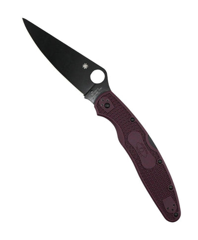 Spyderco Police 4 Burgundy Lightweight Sprint Run CTS-PD#1 Black Plain Edge C07BGBP4 - NORTH RIVER OUTDOORS