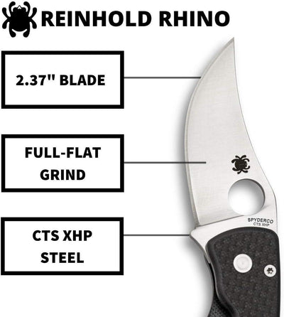 Spyderco Reinhold Rhino Folding Knife 2.35" (C210CFP) - NORTH RIVER OUTDOORS