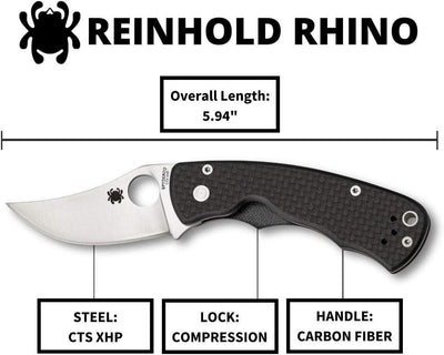 Spyderco Reinhold Rhino Folding Knife 2.35" (C210CFP) - NORTH RIVER OUTDOORS