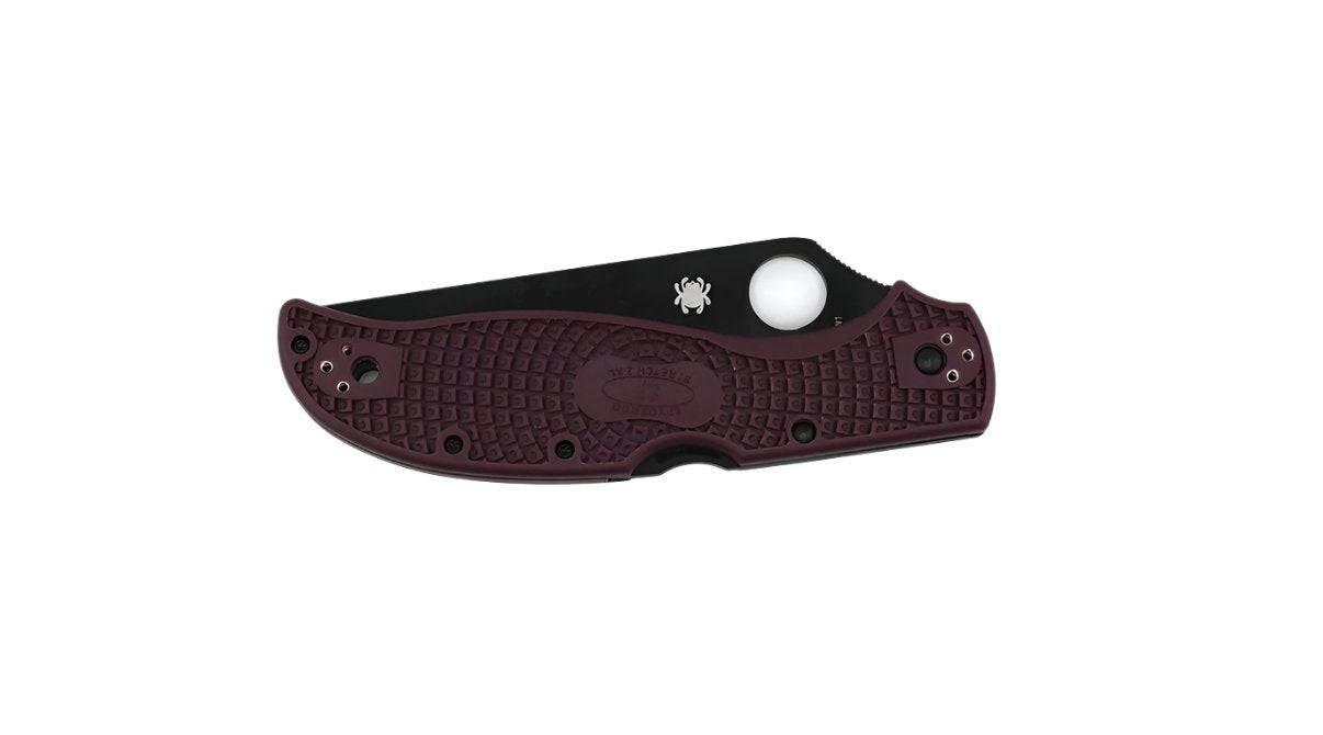 Spyderco Stretch 2XL Lightweight Sprint Run Folding Knife 3.99" Black Blade w/ Burgundy FRN Handles - NORTH RIVER OUTDOORS