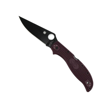 Spyderco Stretch 2XL Lightweight Sprint Run Folding Knife 3.99" Black Blade w/ Burgundy FRN Handles - NORTH RIVER OUTDOORS