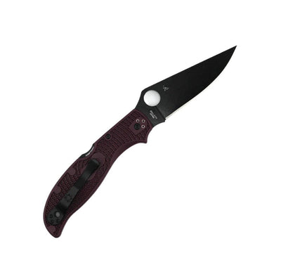 Spyderco Stretch 2XL Lightweight Sprint Run Folding Knife 3.99" Black Blade w/ Burgundy FRN Handles - NORTH RIVER OUTDOORS