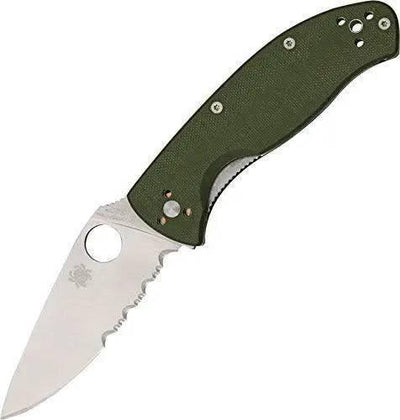 Spyderco Tenacious Knife 3-3/8" Combo Blade (Green) - NORTH RIVER OUTDOORS