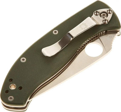 Spyderco Tenacious Knife 3-3/8" Combo Blade (Green) - NORTH RIVER OUTDOORS