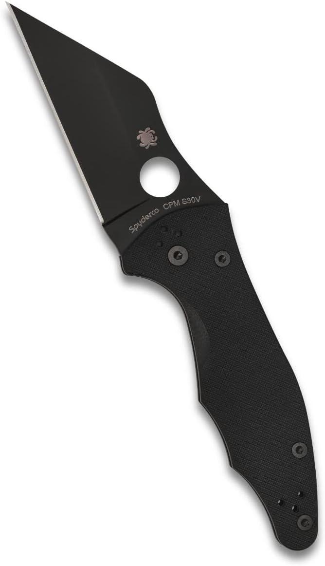 Spyderco YoJumbo Blackout Folding Knife 3.98" S30V Black Blade - NORTH RIVER OUTDOORS