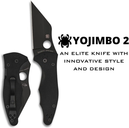 Spyderco YoJumbo Blackout Folding Knife 3.98" S30V Black Blade - NORTH RIVER OUTDOORS