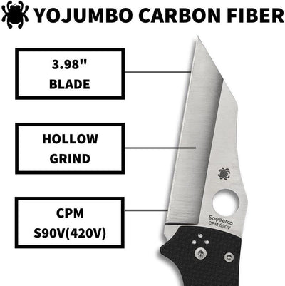 Spyderco YoJumbo C253CFP Sprint Run Folding Knife 3.98" CPM S90V CF - NORTH RIVER OUTDOORS