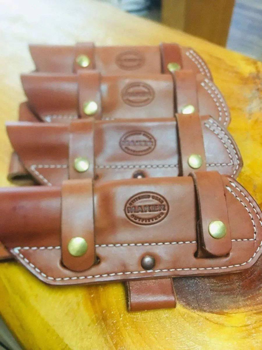 Bushcraft 6 Way Leather Sheath (Custom) - NORTH RIVER OUTDOORS