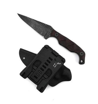 Stroup Knives Mini Black & Red Custom Fixed Blade - NORTH RIVER OUTDOORS