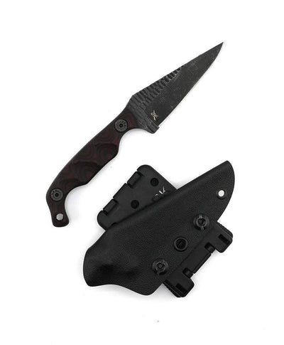 Stroup Knives Mini Black & Red Custom Fixed Blade - NORTH RIVER OUTDOORS