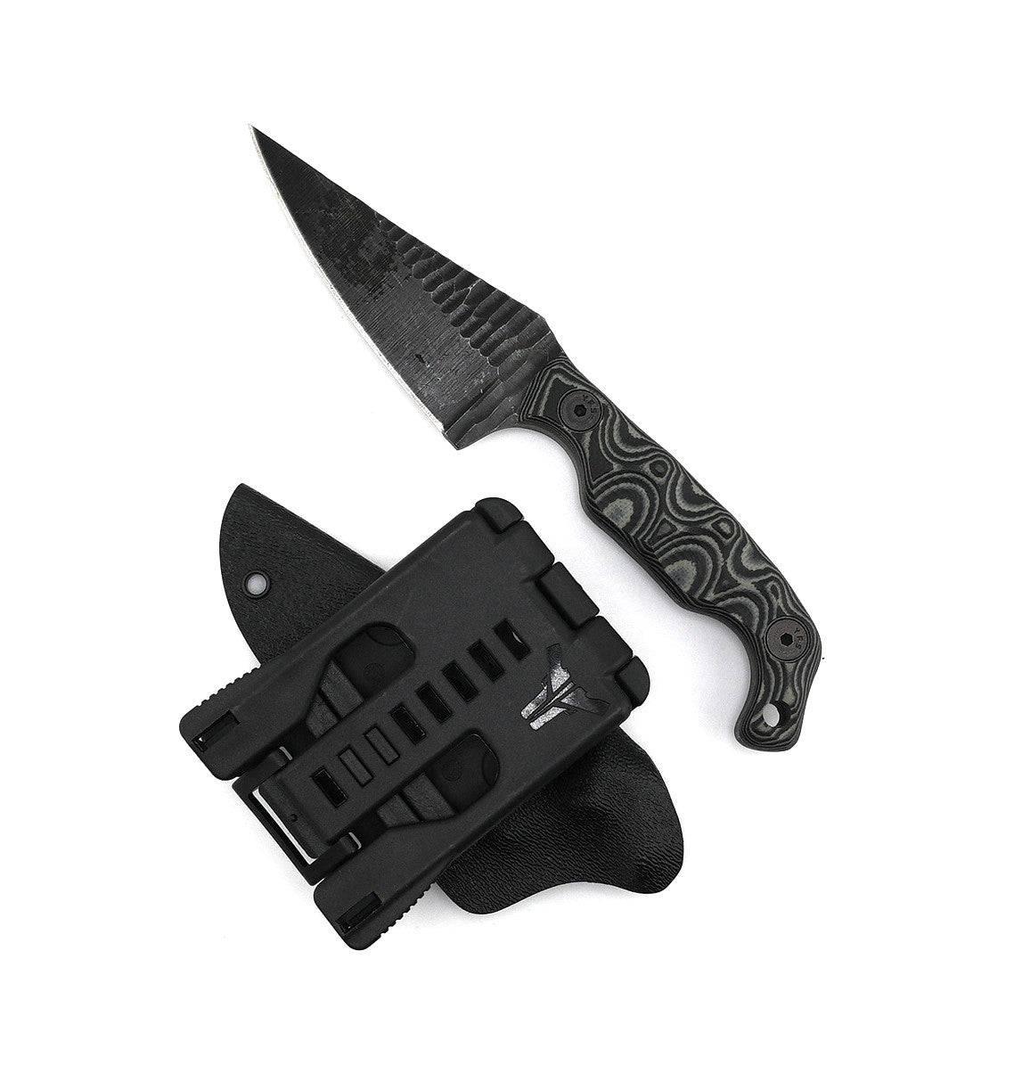 Stroup Knives Mini1 Black Camo G10 Fixed Blade - NORTH RIVER OUTDOORS
