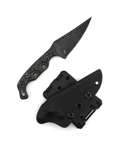 Stroup Knives Mini1 Black Camo G10 Fixed Blade - NORTH RIVER OUTDOORS