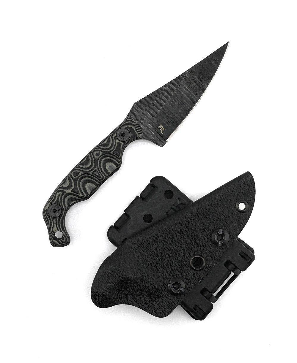 Stroup Knives Mini1 Black Camo G10 Fixed Blade - NORTH RIVER OUTDOORS