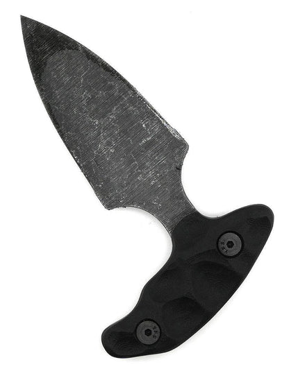 Stroup Knives SD1 Push Dagger EDC Fixed Blade Knife 2.5" 1095 Hand Carved Black G10 Handles Kydex Sheath - NORTH RIVER OUTDOORS