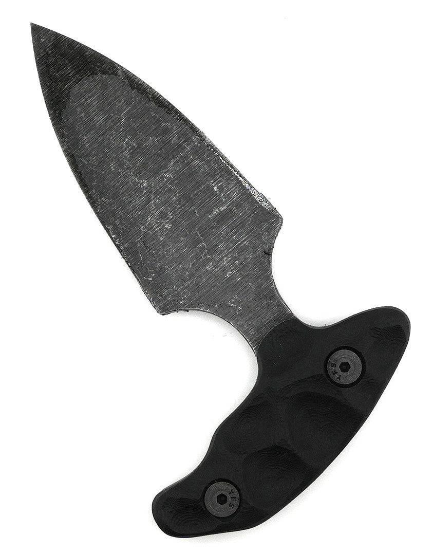 Stroup Knives SD1 Push Dagger EDC Fixed Blade Knife 2.5" 1095 Hand Carved Black G10 Handles Kydex Sheath - NORTH RIVER OUTDOORS