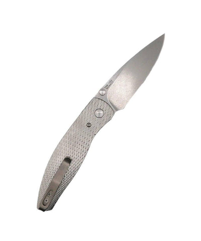 TRM Atom Liner Lock Lizard Skin Contoured 3D Titanium Scales Stonewashed MagnaCut - NORTH RIVER OUTDOORS